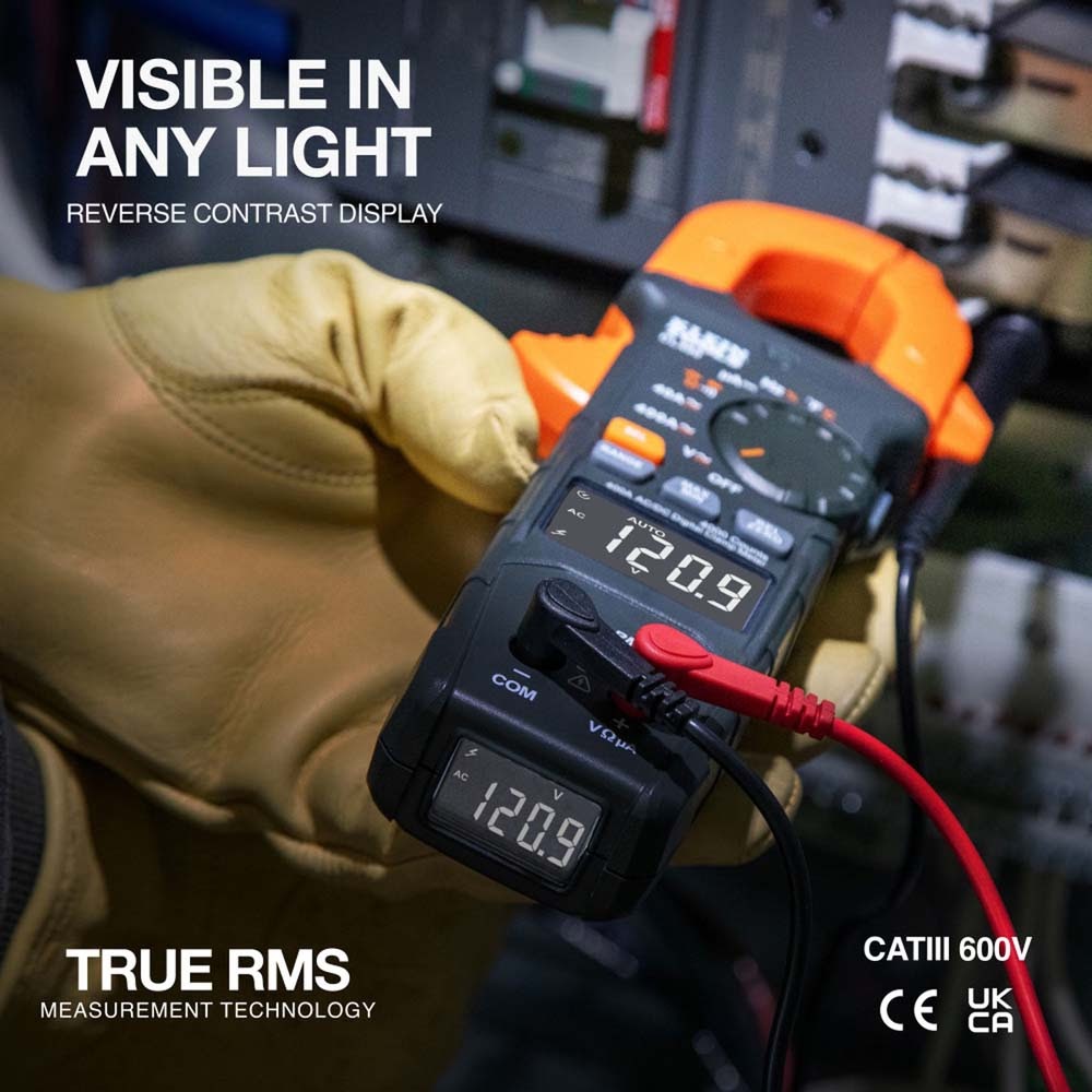 Klein CL490 400A AC/DC Dual-Display Auto-Ranging Digital Clamp Meter - 4