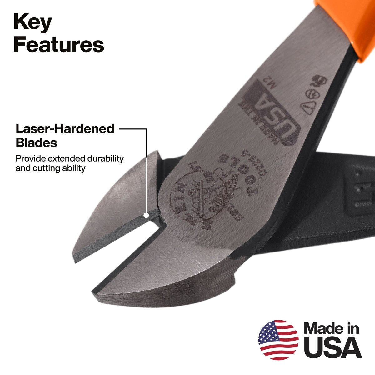 Klein D2286 6" High Leverage Diagonal Cutting Pliers with Laser Hardened Blades - 2