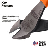 Klein D2286 6" High Leverage Diagonal Cutting Pliers with Laser Hardened Blades - 2