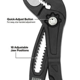 Klein D50512BS 12" Straight Jaw Quick Adjust Pump Pliers with Directional Teeth - 3
