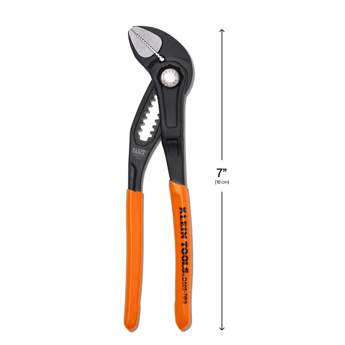 Klein D5057BS 7" Straight Jaw Quick-Adjust Pump Pliers with Hardened Teeth - 2