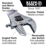 Klein D86930 Reversible Jaw/Adjustable Pipe Wrench, 10" - 3