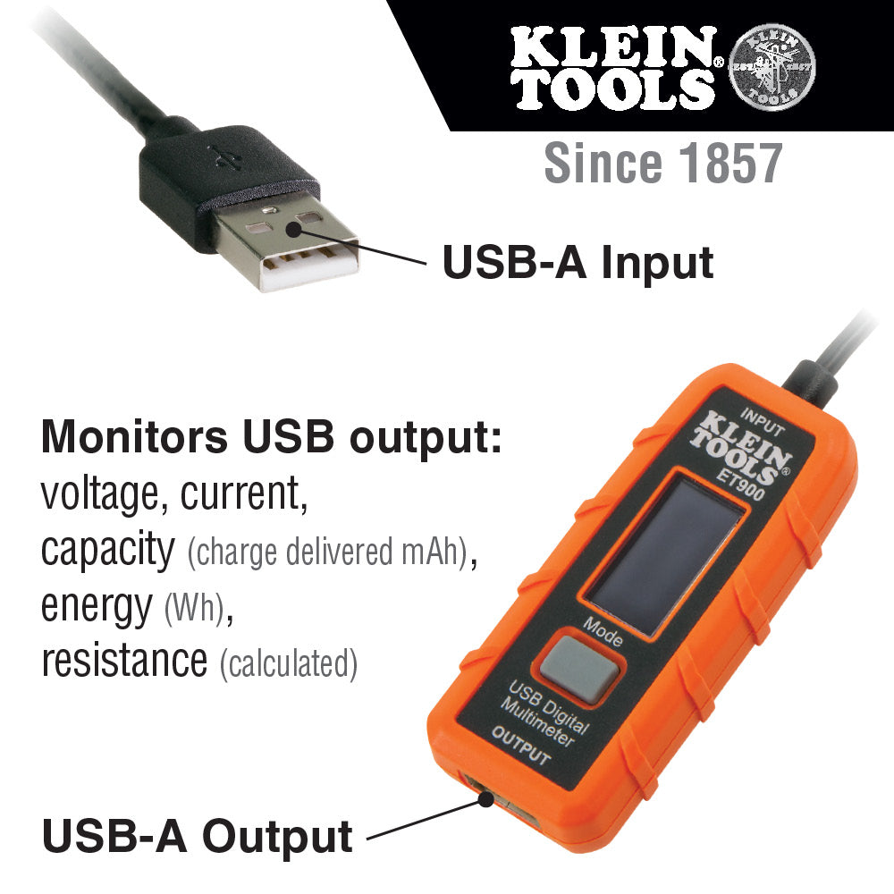 Klein ET900 USB Digital Meter, USB-A (Type A) - 4