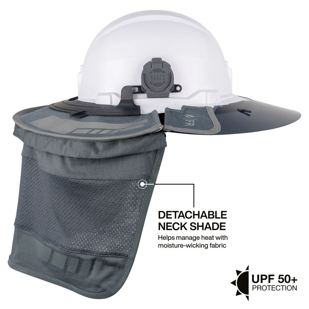 Klein FR03011 Flame-Resistant Sombrero Hybrid Brim for Full Brim Hard Hats with Removable Neck Shade - 2