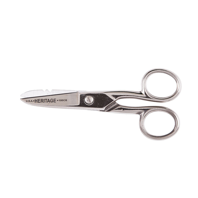 Klein G100CS Electrician Scissor, Stripping Notches, Serrated