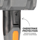 Klein H80692 Fiberglass Handle Drilling Hammer, Smooth Face, Overstrike Protection (2 lb) - 3