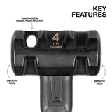 Klein H80694 Fiberglass Handle Engineering Hammer 4 lb - 2
