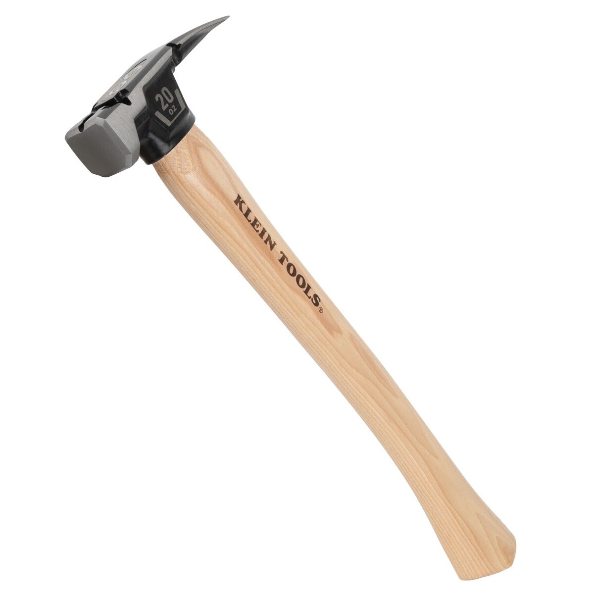 Klein H80920HS Smooth Face Hickory Handle Straight-Claw Hammer, 20-Ounce