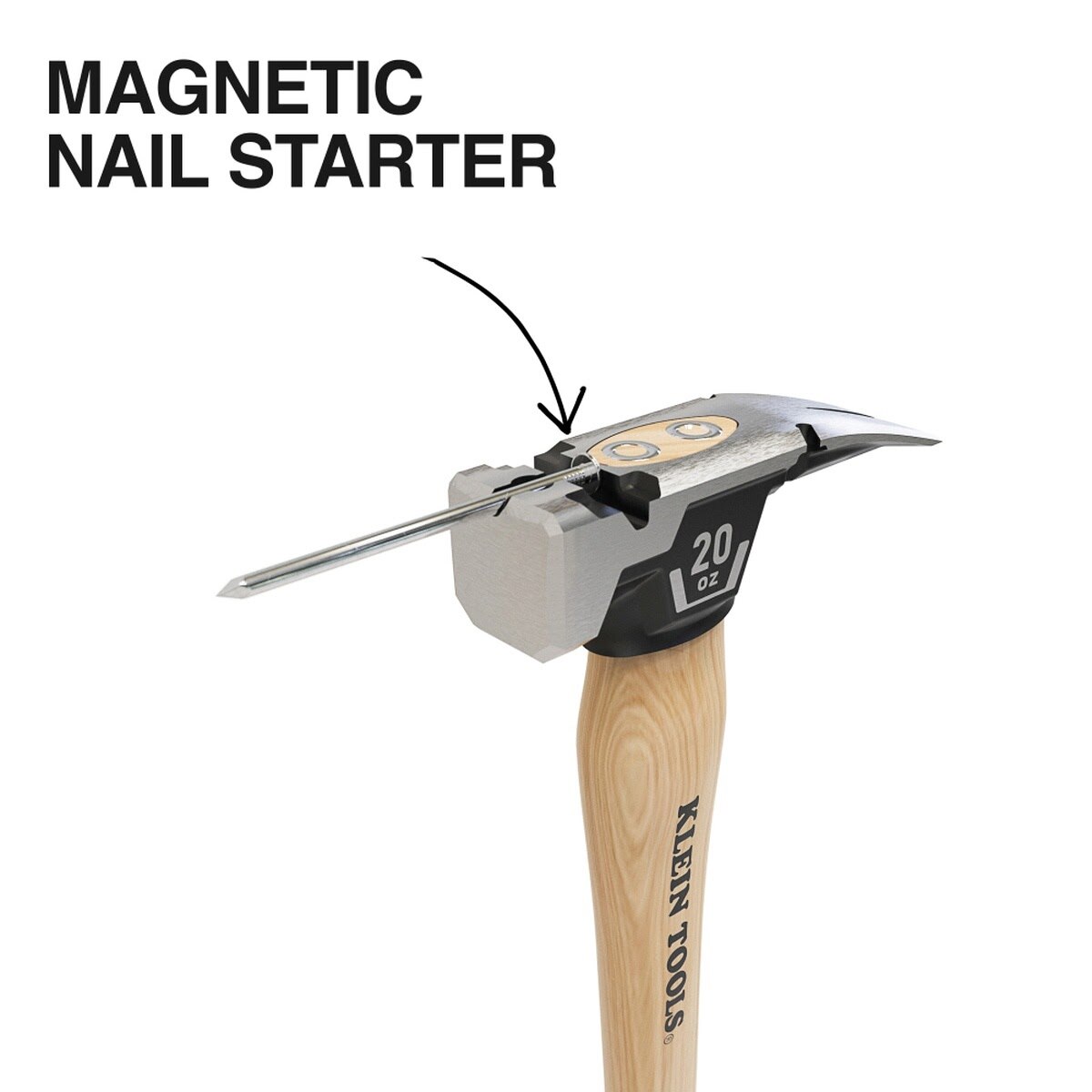 Klein H80920HS Smooth Face Hickory Handle Straight-Claw Hammer, 20-Ounce - 3