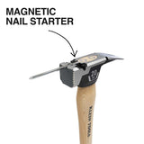 Klein H80920H Milled Face Hickory Handle Hammer, 20-Ounce - 4