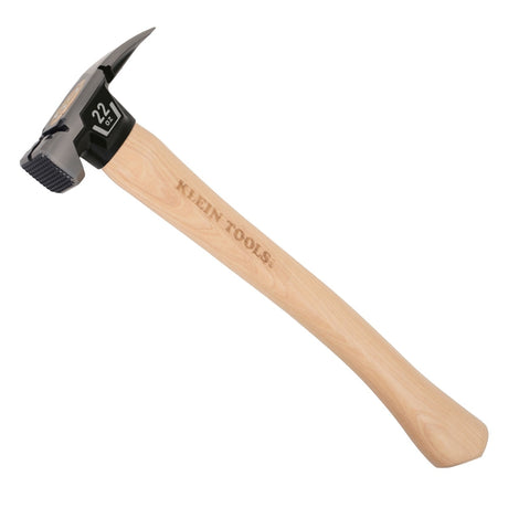 Klein H80922H 22 oz Milled Face Hickory Handle Claw Hammer with Magnetic Nail Starter