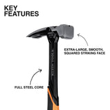 Klein H80922S Smooth Face Steel Hammer, 22-Ounce - 2