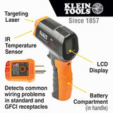 Klein IR1KIT Infrared Thermometer with GFCI Receptacle Tester Kit (1 Kit) - 2