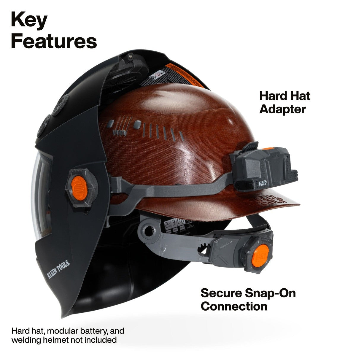 Klein KWHADAPTER Phoenix Series Panoramic Welding Helmet Hard Hat Adapter Kit for Cap-Style Hard Hats - 2