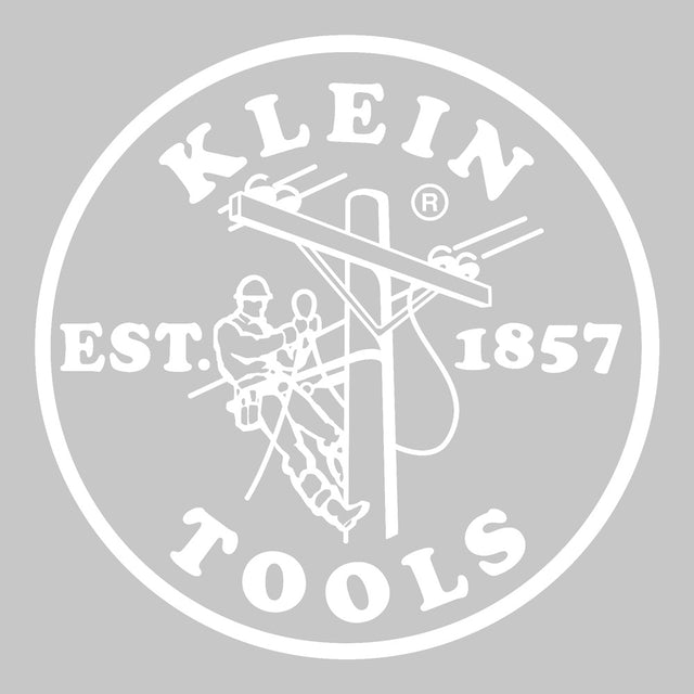 Klein MBE00131 Hard Hat / Cap Decal, 2.4", White Lineman Logo