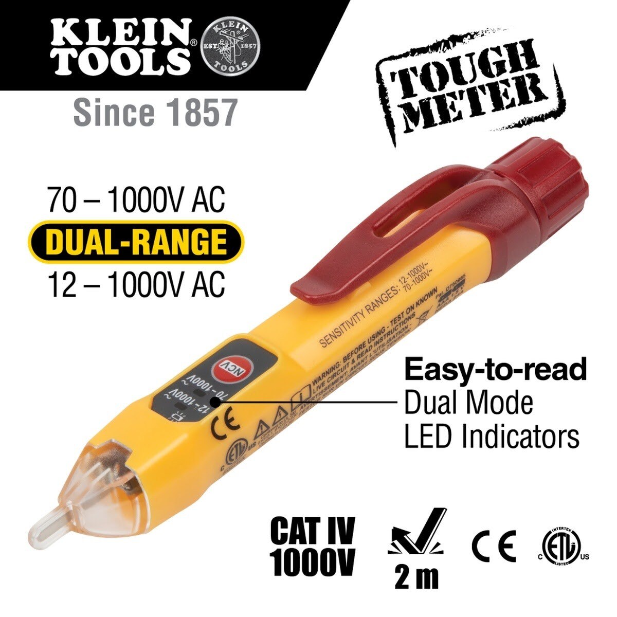 Klein NCVT2PKIT Dual Range NCVT with Receptacle Tester Electrical Test Kit - 2