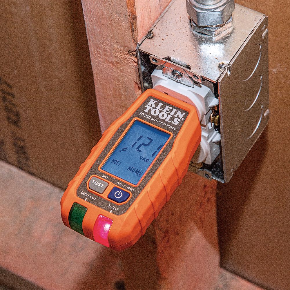 Klein RT250 GFCI Receptacle Tester with LCD - 7