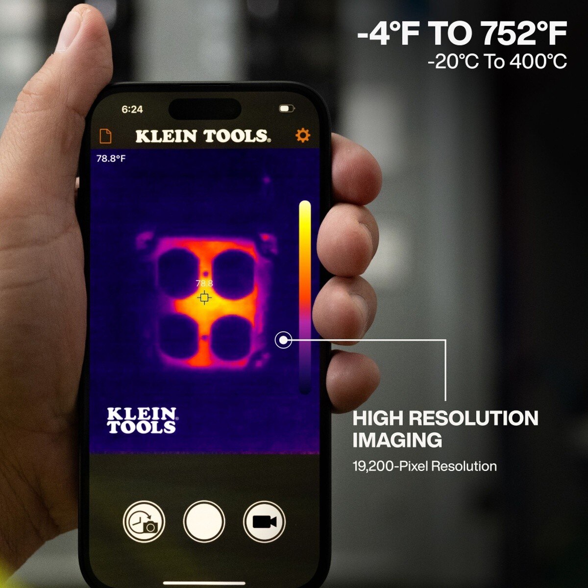 Klein TI223 Mobile Thermal Imager for Android and iOS with 19,200 Pixel Resolution USB C Connectivity (1 Pack) - 4