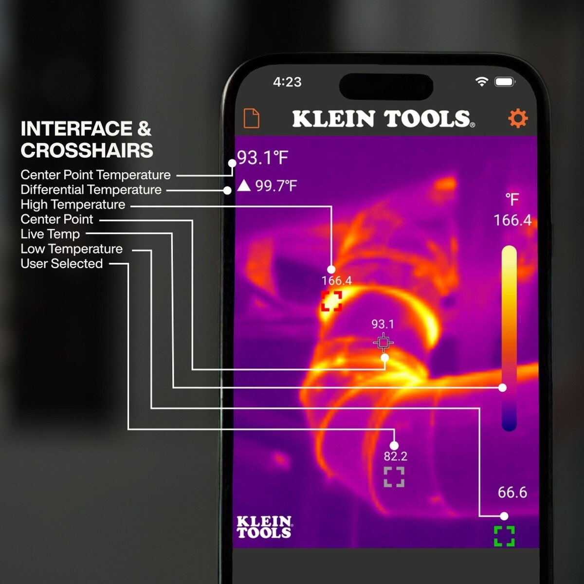 Klein TI223 Mobile Thermal Imager for Android and iOS with 19,200 Pixel Resolution USB C Connectivity (1 Pack) - 5