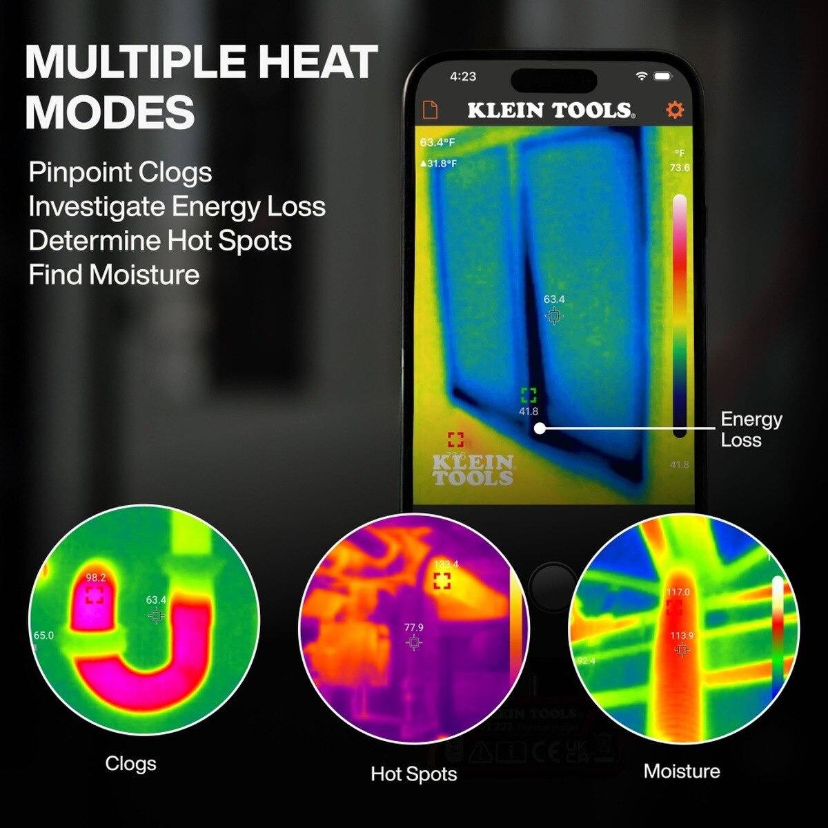 Klein TI223 Mobile Thermal Imager for Android and iOS with 19,200 Pixel Resolution USB C Connectivity (1 Pack) - 6
