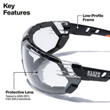 Klein Tools 03608 Low Profile Gasket Safety Glasses with Clear Lens and Removable Strap - 2