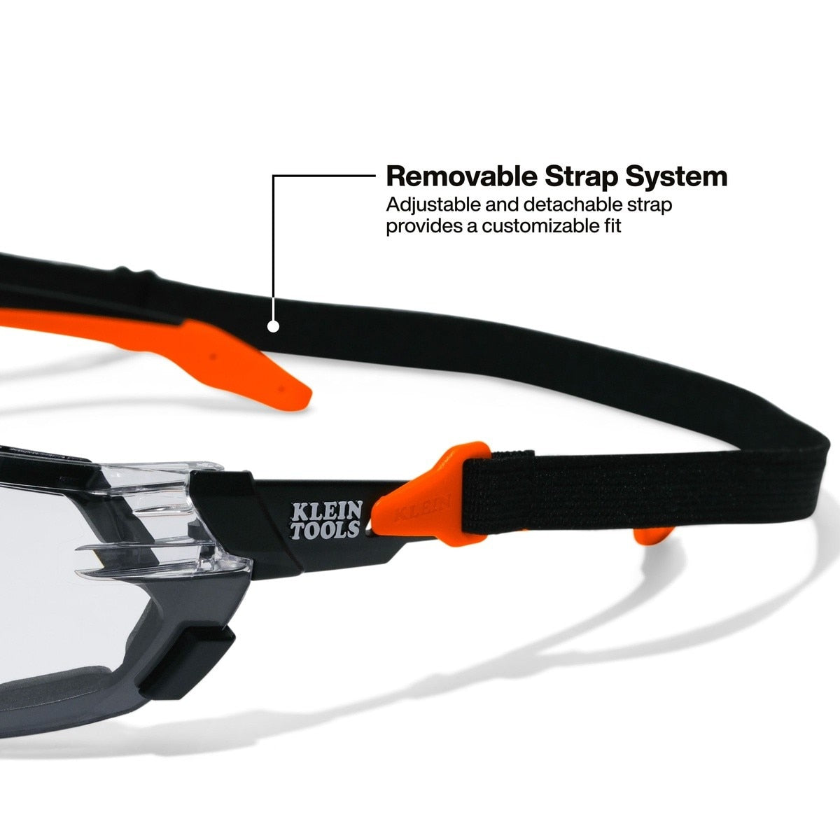 Klein Tools 03608 Low Profile Gasket Safety Glasses with Clear Lens and Removable Strap - 5