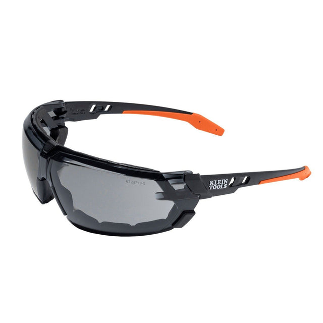 Klein Tools 03609 Low Profile Gasket Safety Glasses with Gray Lens and Removable Strap