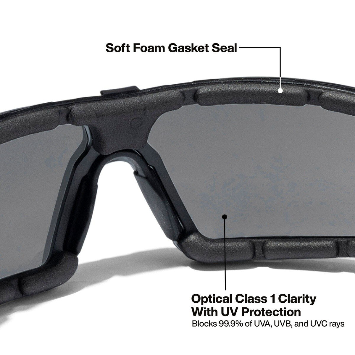 Klein Tools 03609 Low Profile Gasket Safety Glasses with Gray Lens and Removable Strap - 3