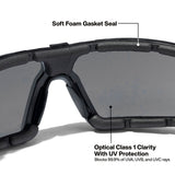 Klein Tools 03609 Low Profile Gasket Safety Glasses with Gray Lens and Removable Strap - 3