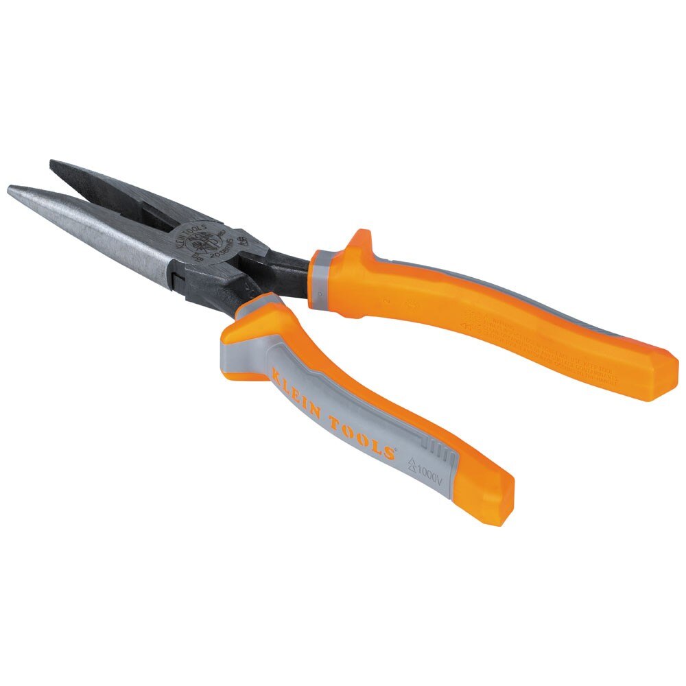 Klein 2038RINS Pliers, Long Nose Side-Cutters, Insulated, 8" - 4