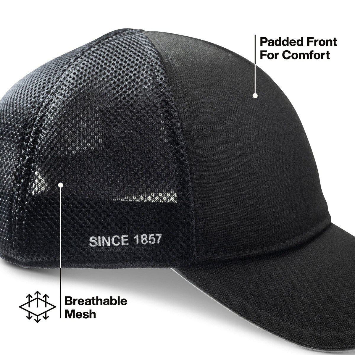 Klein Tools 22014 Adjustable Mesh Back Cap with Wide Sweatband 5" Overall Height Black - 3
