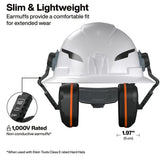 Klein Tools 22029 Slim Non-Conductive Hard Hat Earmuffs with 27 dB NRR - 2