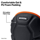 Klein 22082 Fabric Cap Knee Pads with Gel and PU Foam Padding - 2