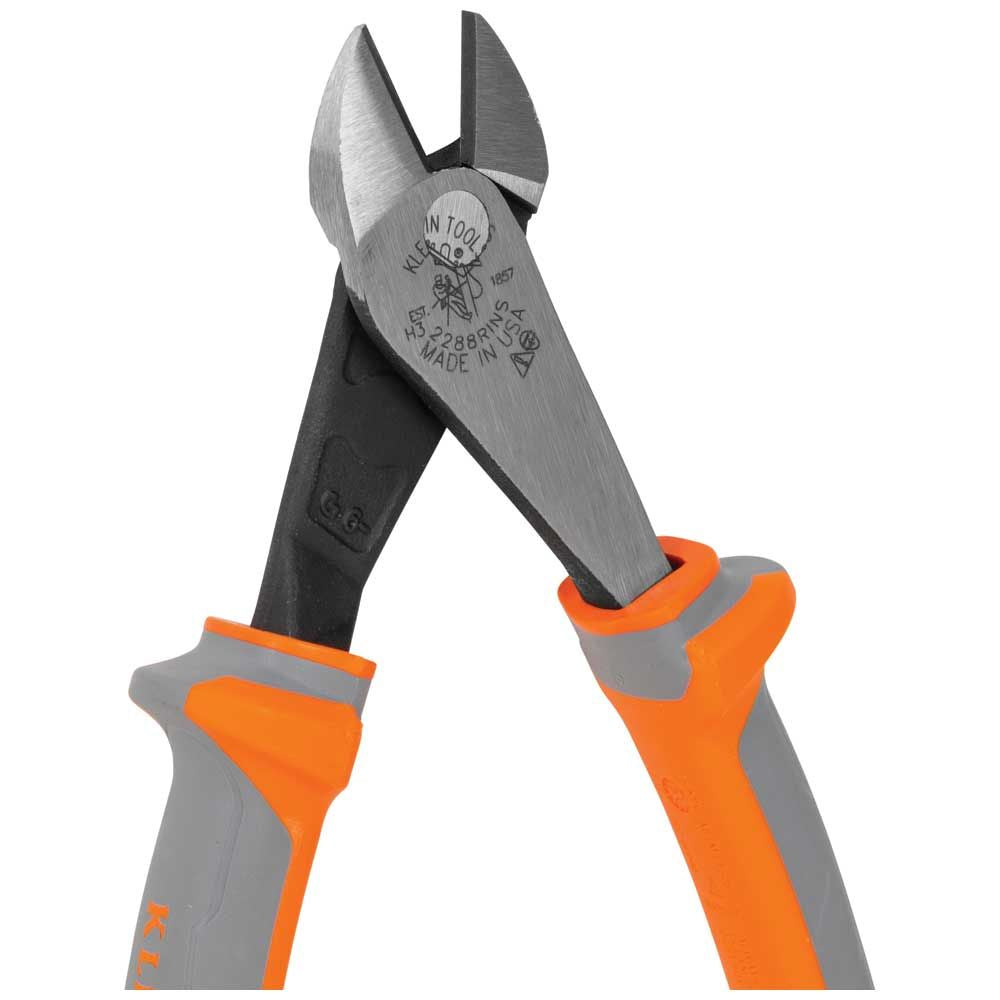 Klein 2288RINS Diagonal Cutting Pliers, Insulated, High Leverage, 8" - 6