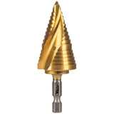 Klein 25961 Step Drill Bit, Spiral Double-Fluted, 7/8" to 1-1/8", VACO