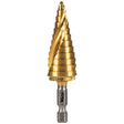 Klein 25962 Step Drill Bit, Spiral Double-Fluted, 3/16" to 7/8", VACO