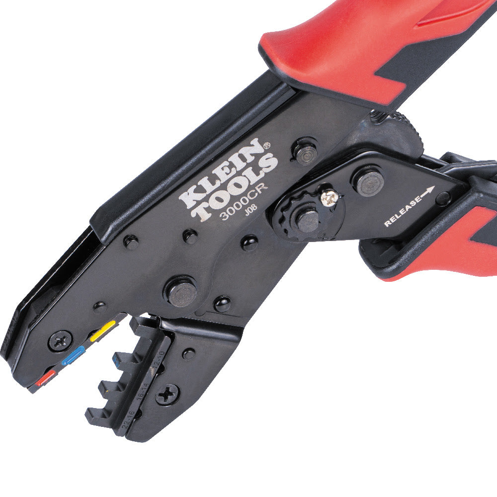 Klein 3007CR Ratcheting Heat Shrink Terminal Crimper, 10 to 22 AWG Wire - 4