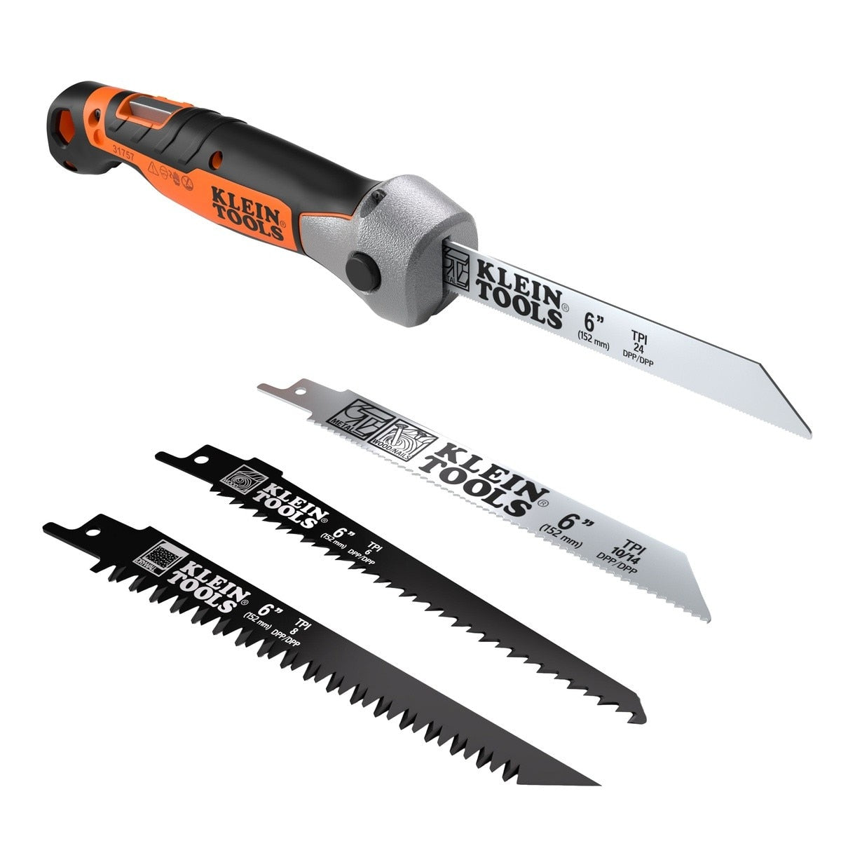 Klein Tools 31757 Folding Multi-Purpose Jab Saw 11.9" Overall Length with 6" Blades (4 Blades)
