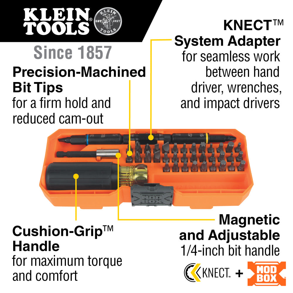 Klein 32501HD KNECT Impact-Rated Multi-Bit Screwdriver / Nut Driver Set, 46-Piece - 2