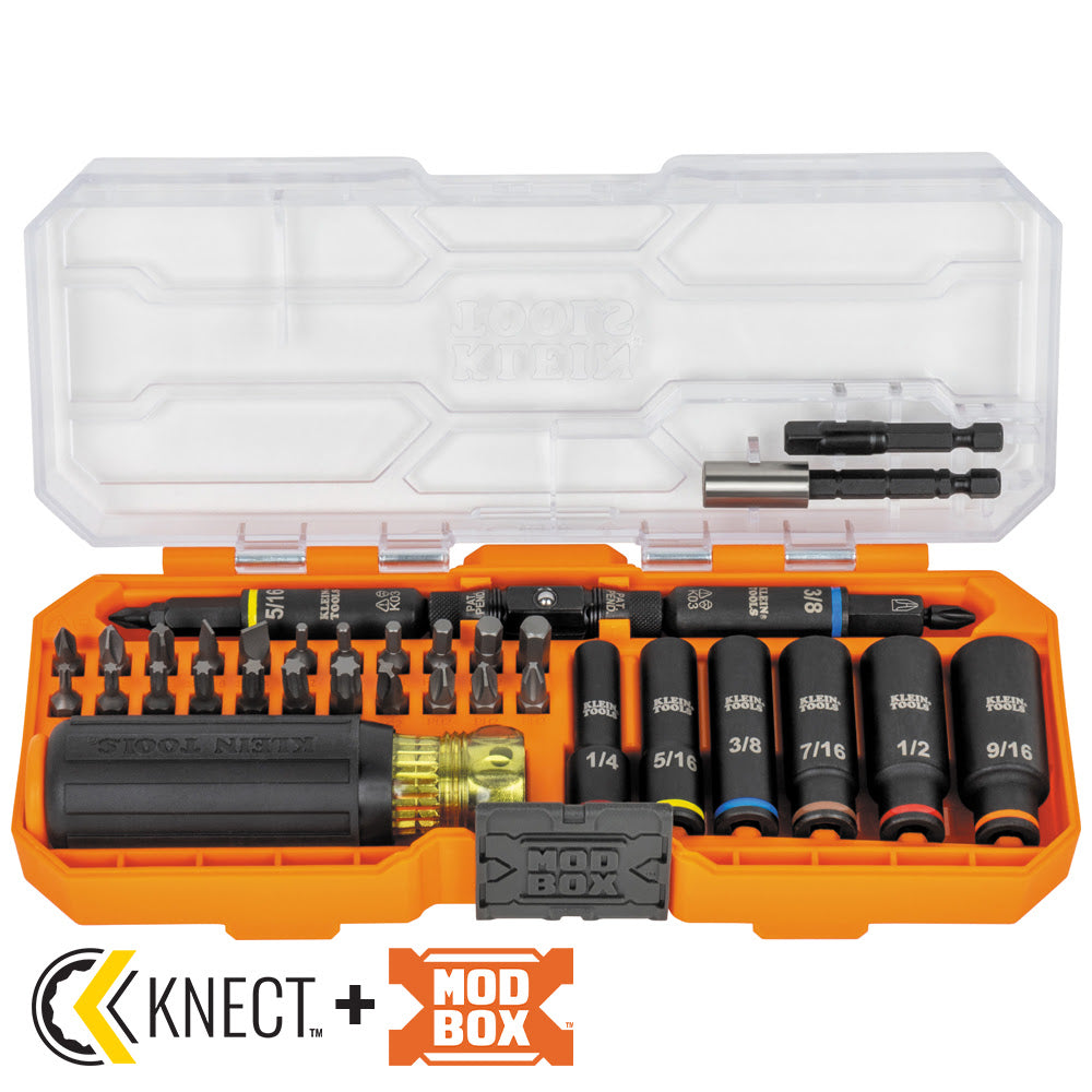 Klein 32502HD KNECT Impact-Rated Screwdriver and Socket Set with Case, 41-Piece