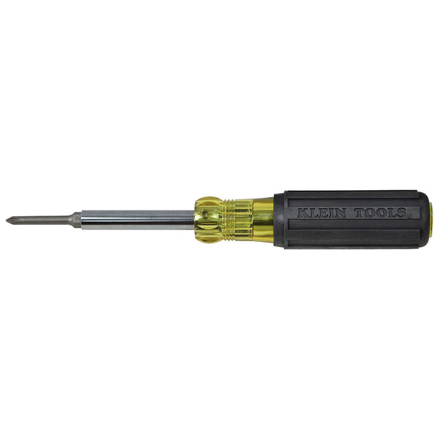 Klein Tools 32560 Multi-Bit Screwdriver / Nut Driver, 6-in-1, Extended Reach, Ph, Sl, Sq