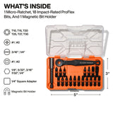 Klein Tools 32787S ProFlex micro ratchet impact bit set with magnetic bit holder and slim case (20 Piece) - 2