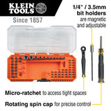 Klein 32787 Precision Ratchet and Driver System, 64-Piece - 2