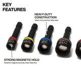 Klein Tools 32925S Magnetic Power Nut Setters, 2 Inch Shaft, SAE Hex, Impact-Rated (5 Piece) - 3