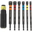 Klein 32950 Hollow Magnetic Color-Coded Ratcheting Power Nut Driver, Six Sizes, 7-Piece