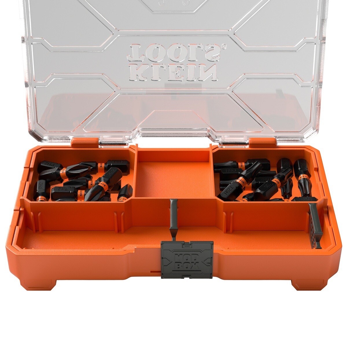 Klein Tools 33001S ProFlex PH2 and T25 Impact-Rated Bit Set with Slim MODbox Case (20 Piece)