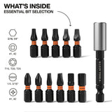 Klein Tools 33801S Slim ProFlex Impact Bit Set with Magnetic Bit Holder and Slim Case (12-Piece) - 2