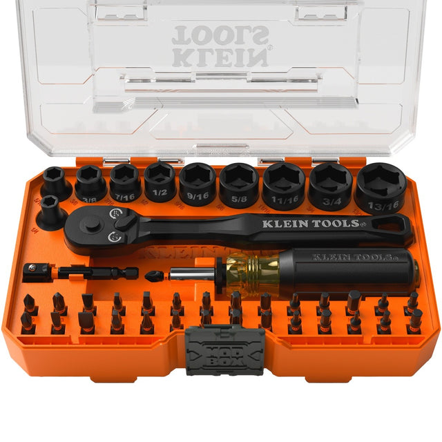 Klein Tools 33806 ProFlex Impact Driver Bit and Socket Set, SAE (43-Piece)