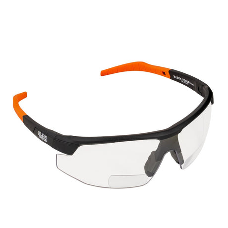 Klein Tools 3614 Bifocal Safety Glasses +1.50 Diopters, Anti-Fog Clear Lens, Black/Orange Frame (1 Pack)