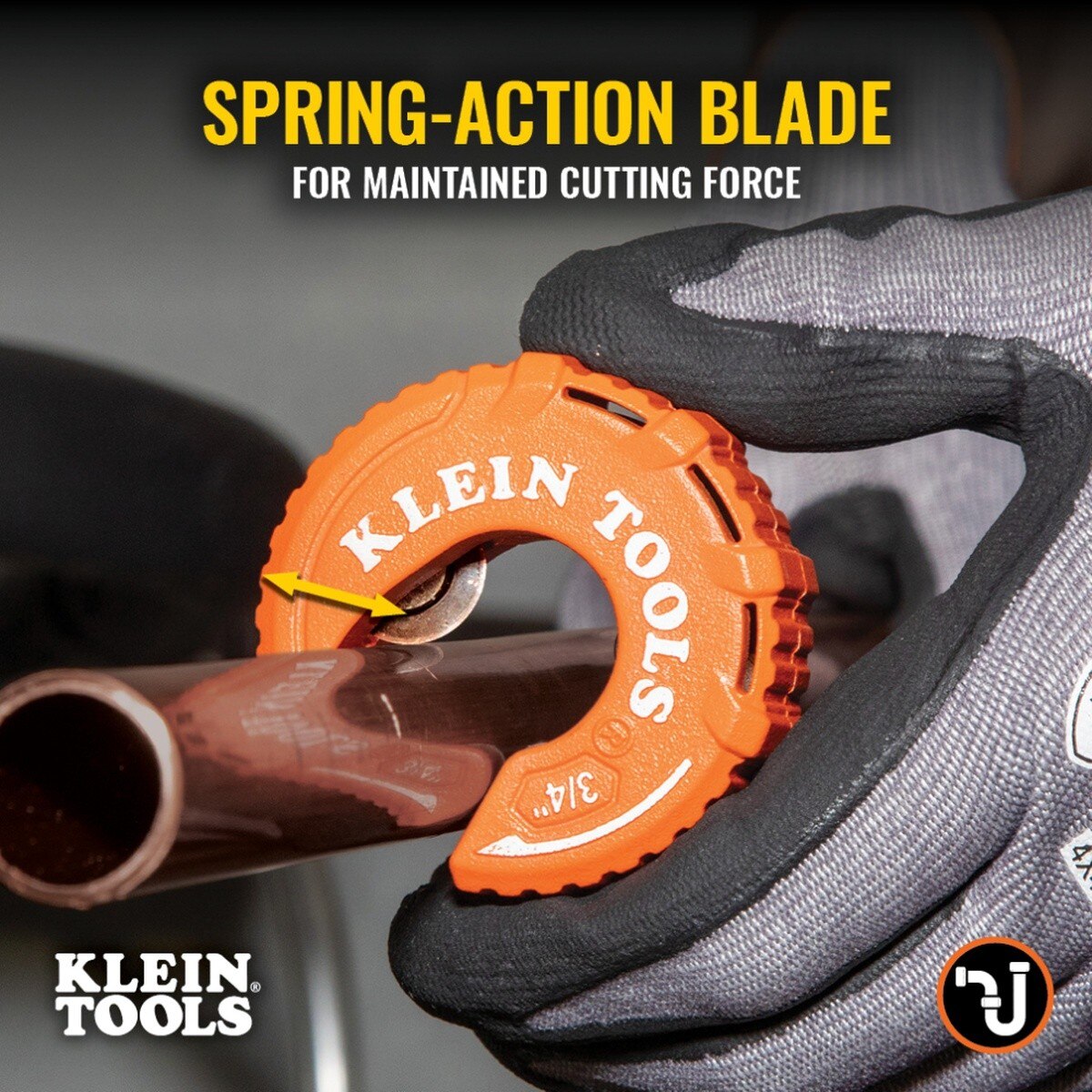 Klein Tools 50056 3/4-Inch C-Style Copper Tubing Cutter for Tight Spaces - 9
